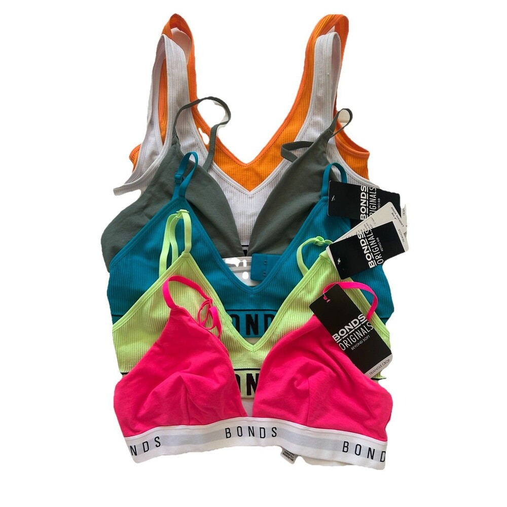 Bonds Originals Bralette Bundle Lot Of 6 Triangle Bras Mixed NWT & EUC SZ M